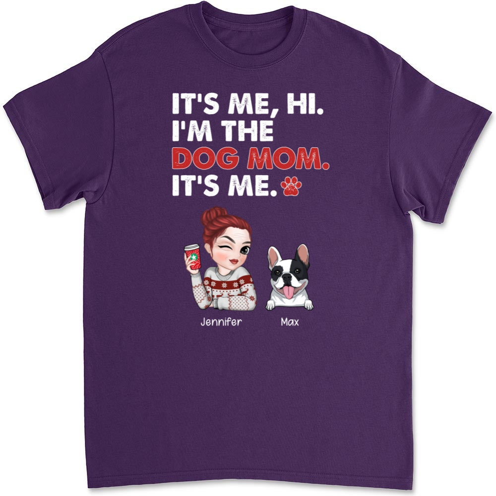 Personalized Custom Unisex 'Dog Mom Says Hi' T-shirt - Ideal Gift for Pet Lovers