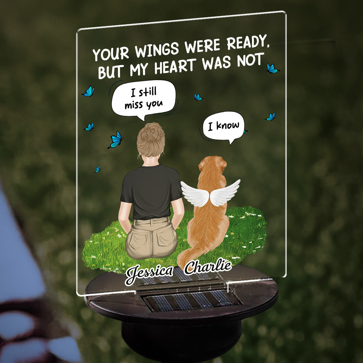 Personalized Custom Solar Light: A Tribute to Loved Ones - 'My Heart Was Not Ready To Lose You'