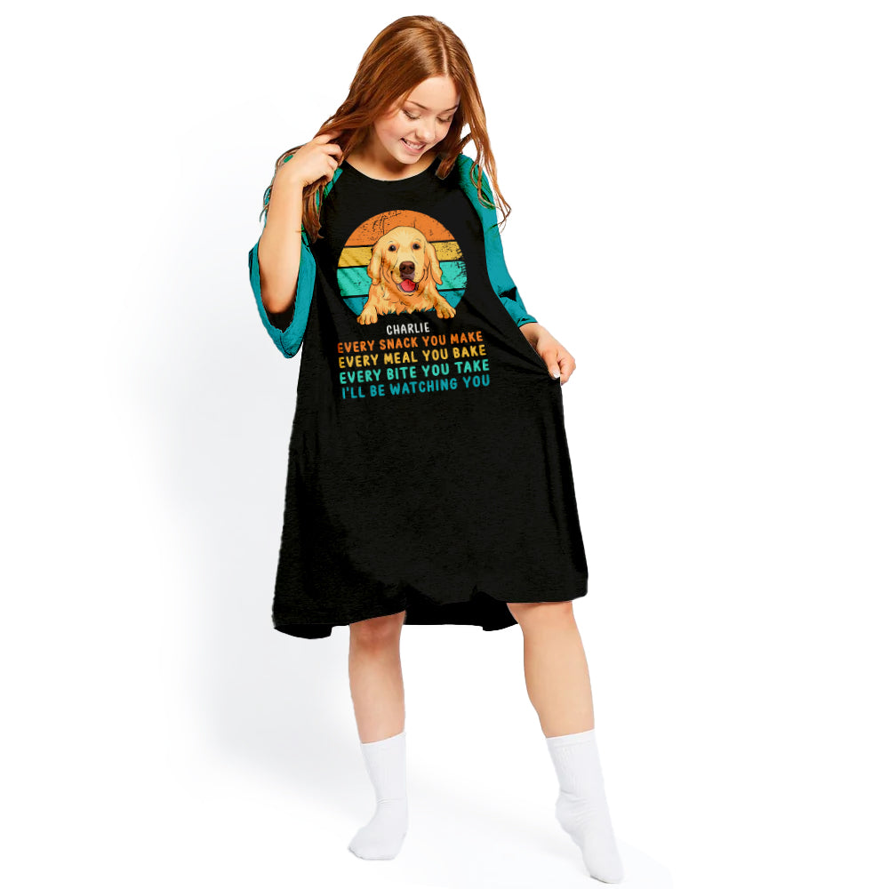 Personalized 3/4 Sleeve Dog Mom Dress - Stand Out Everywhere
