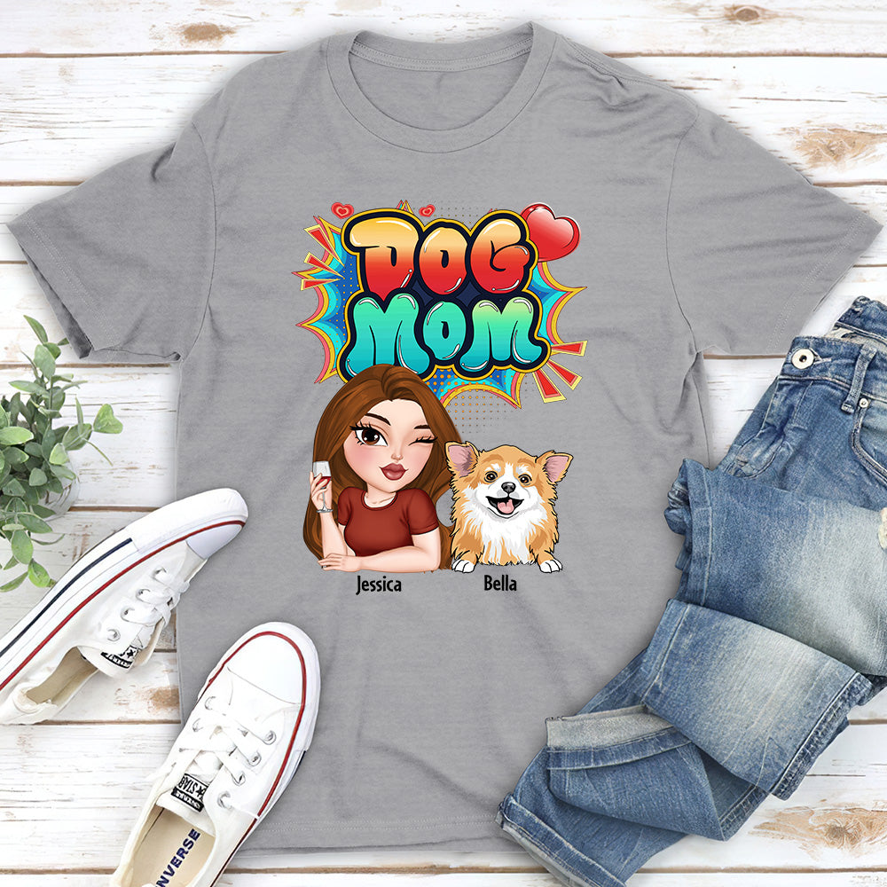 Sweet Dog Mom - Personalized Custom Unisex Cotton T-Shirt for Pet Lovers
