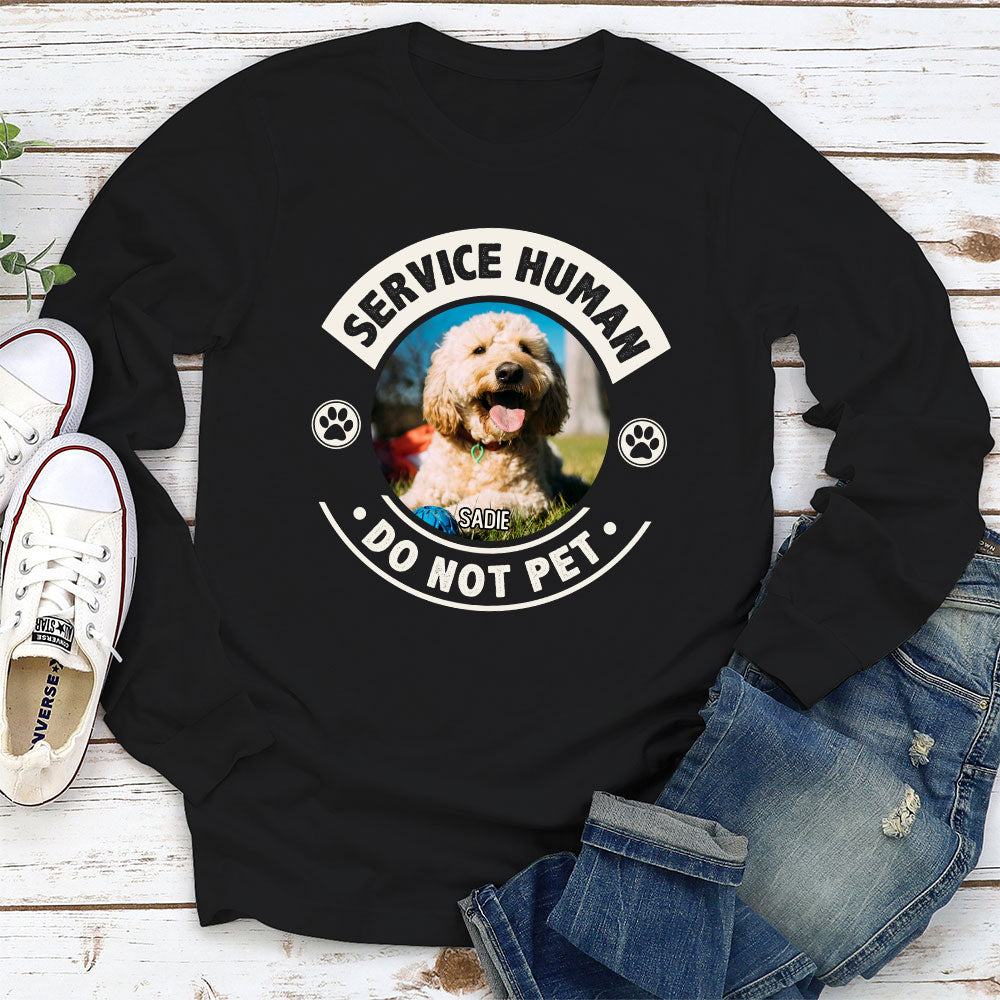 Personalized Custom Long Sleeve Human and Dog Photo T-Shirt - Ideal Gift for Pet Lovers