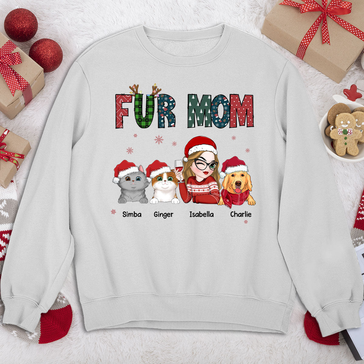 Personalized 'My Lovely Fur Mom' Custom Sweatshirt - Ideal Gift for Pet Lovers