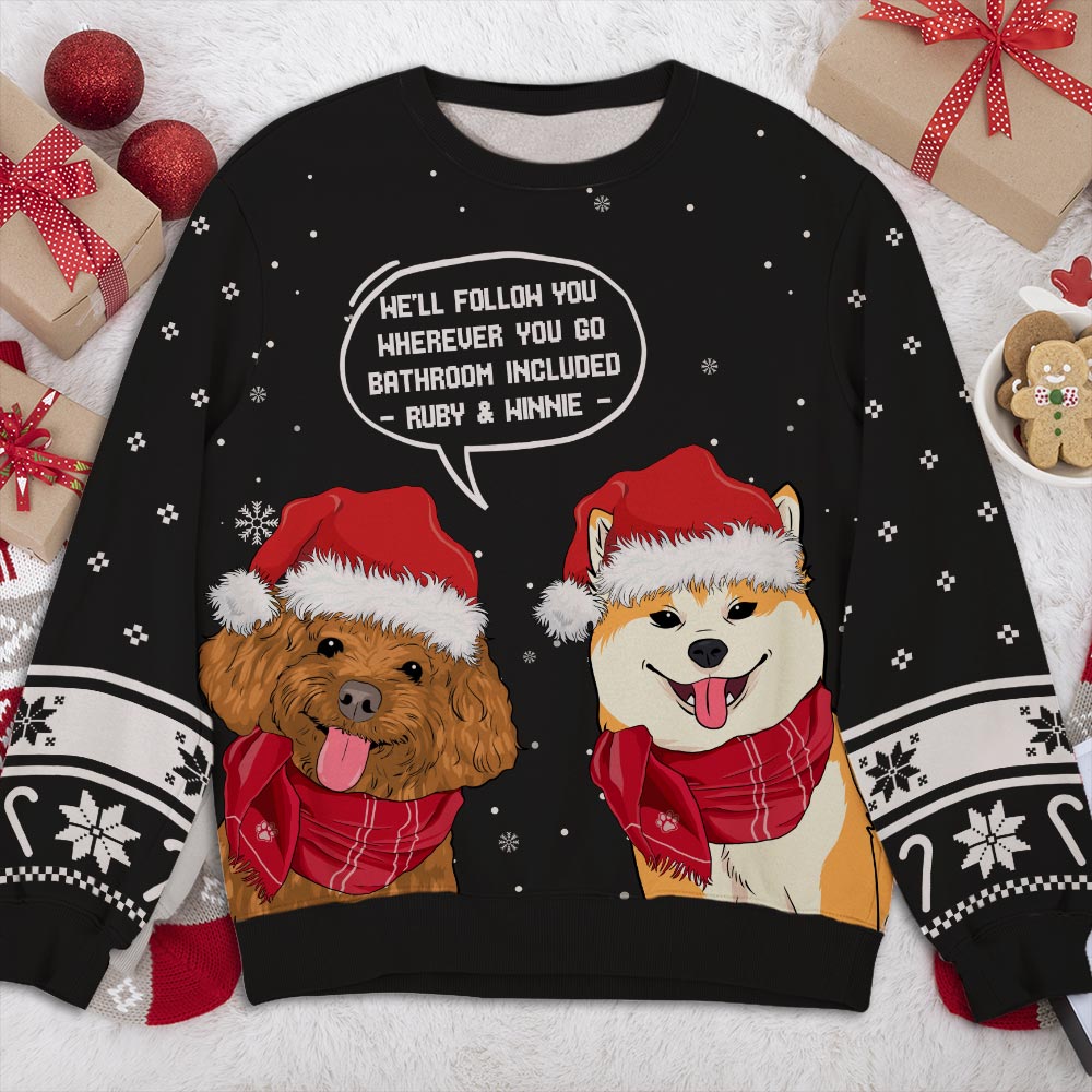 Follow You - Customizable All-Over-Print Personalized Sweatshirt for Pet Lovers