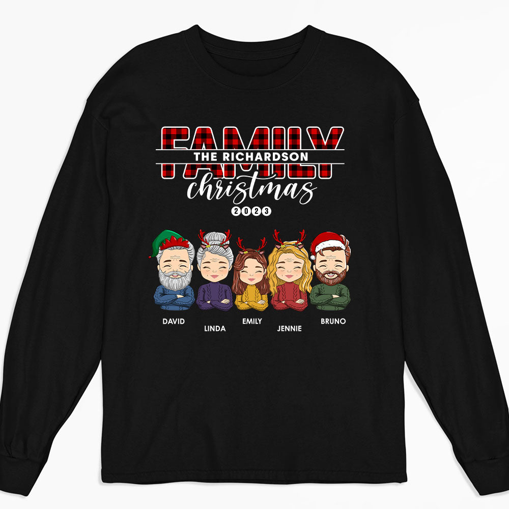 2023 Customizable Personalized Long Sleeve T-shirt for Families and Pet Lovers