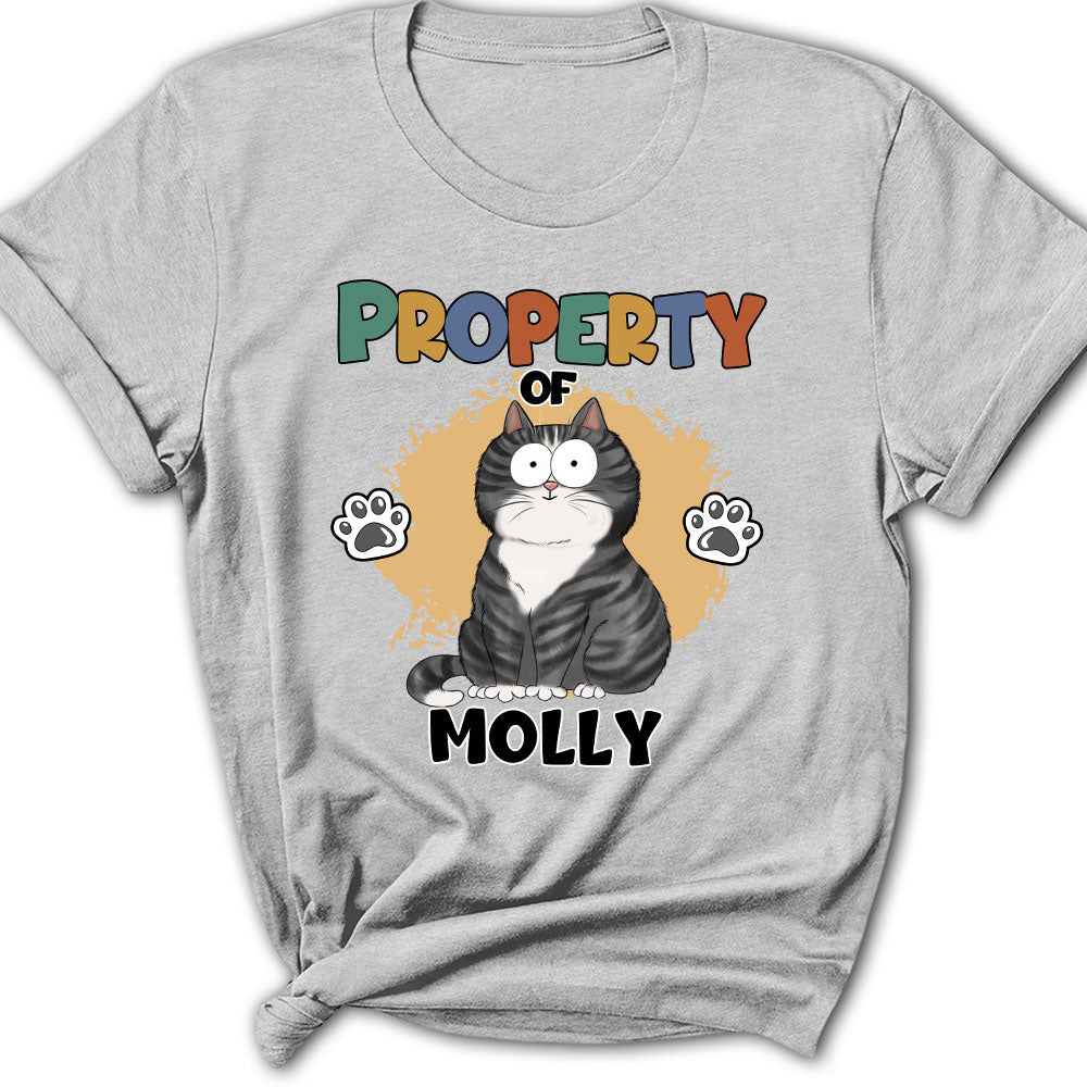 Personalized Custom Women's 'Property Of My Cat' T-shirt - Ideal Gift for Pet Lovers