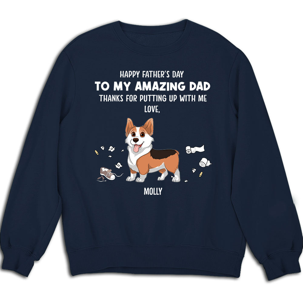 Personalized Custom Dog Tribute Sweatshirt for Dad - Ideal Gift for Pet Lovers