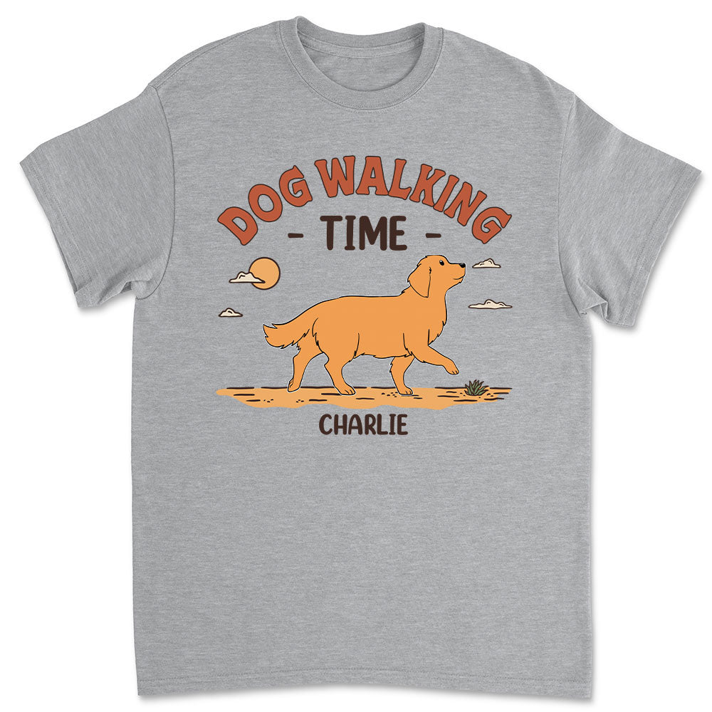 Personalized Unisex Dog Walking Time T-shirt - Ideal Gift for Pet Lovers