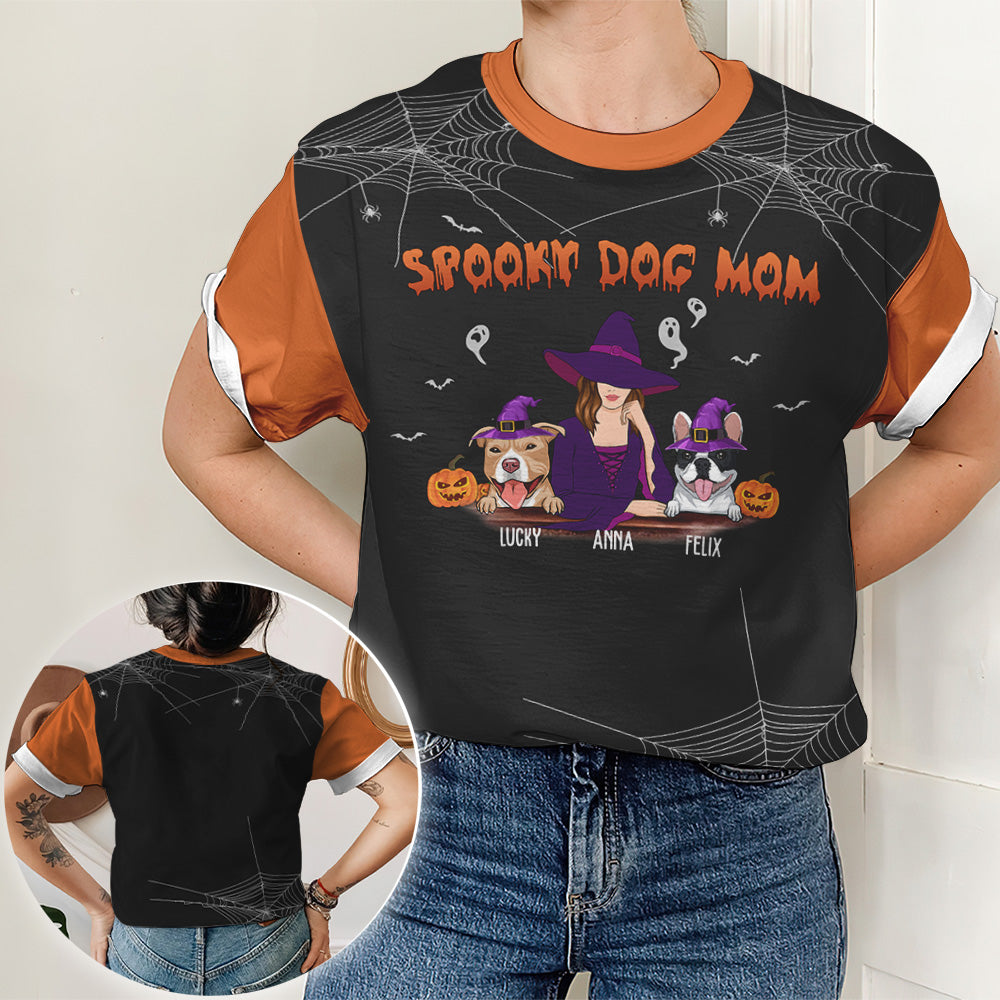 Spooky Personalized All-over-print Dog Mom T-shirt - Ideal Gift