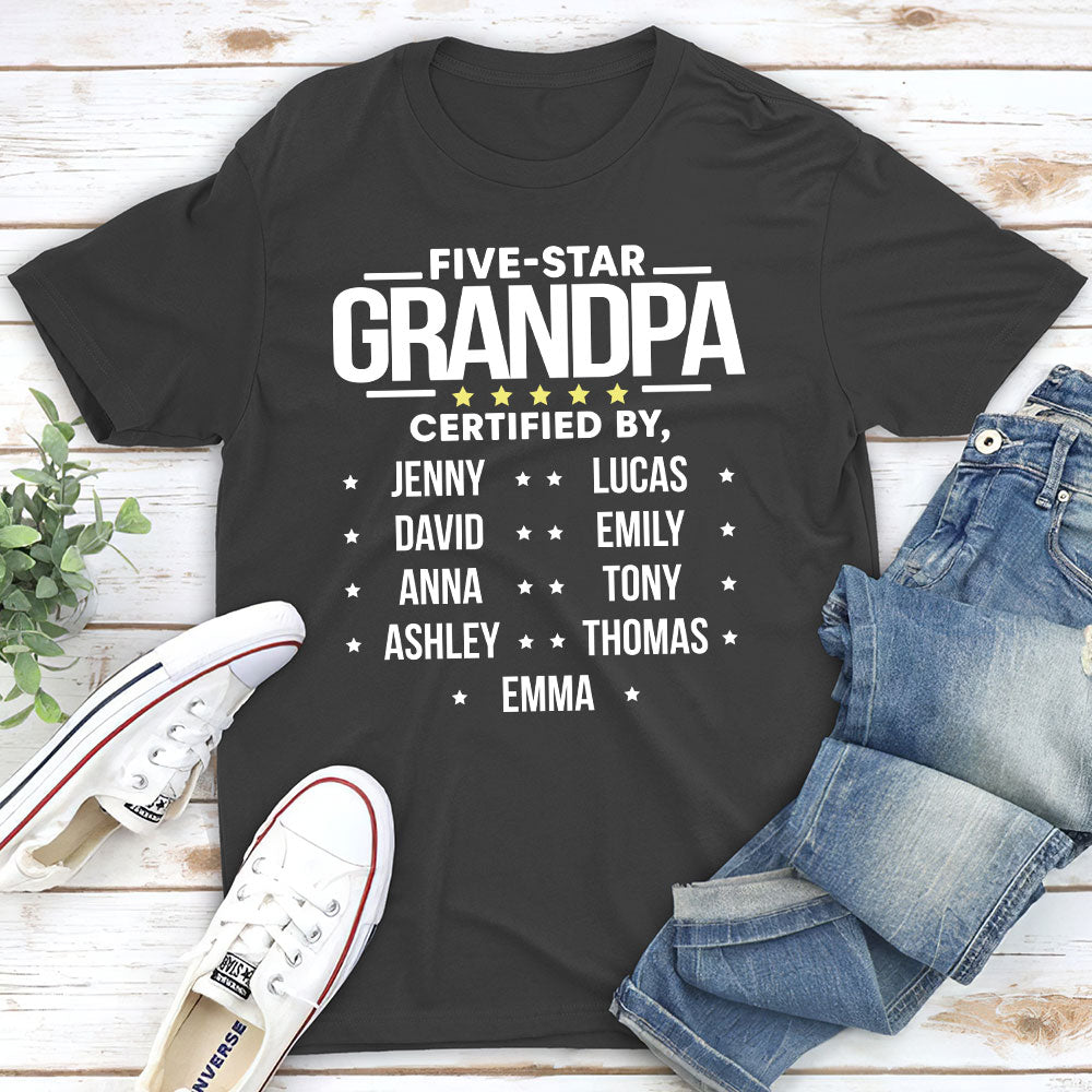 Five Star Grandpa - Customizable Unisex Personalized Pet Lover T-shirt