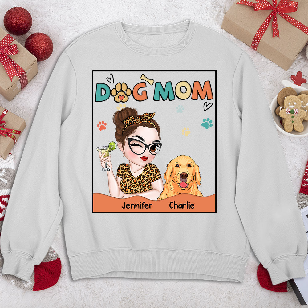 Customizable and Adorable Dog Mom Personalized Sweatshirt