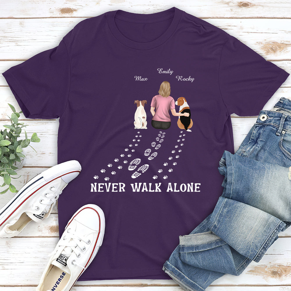 Never Walk Alone - Customizable Unisex Personalized Pet Lover T-shirt