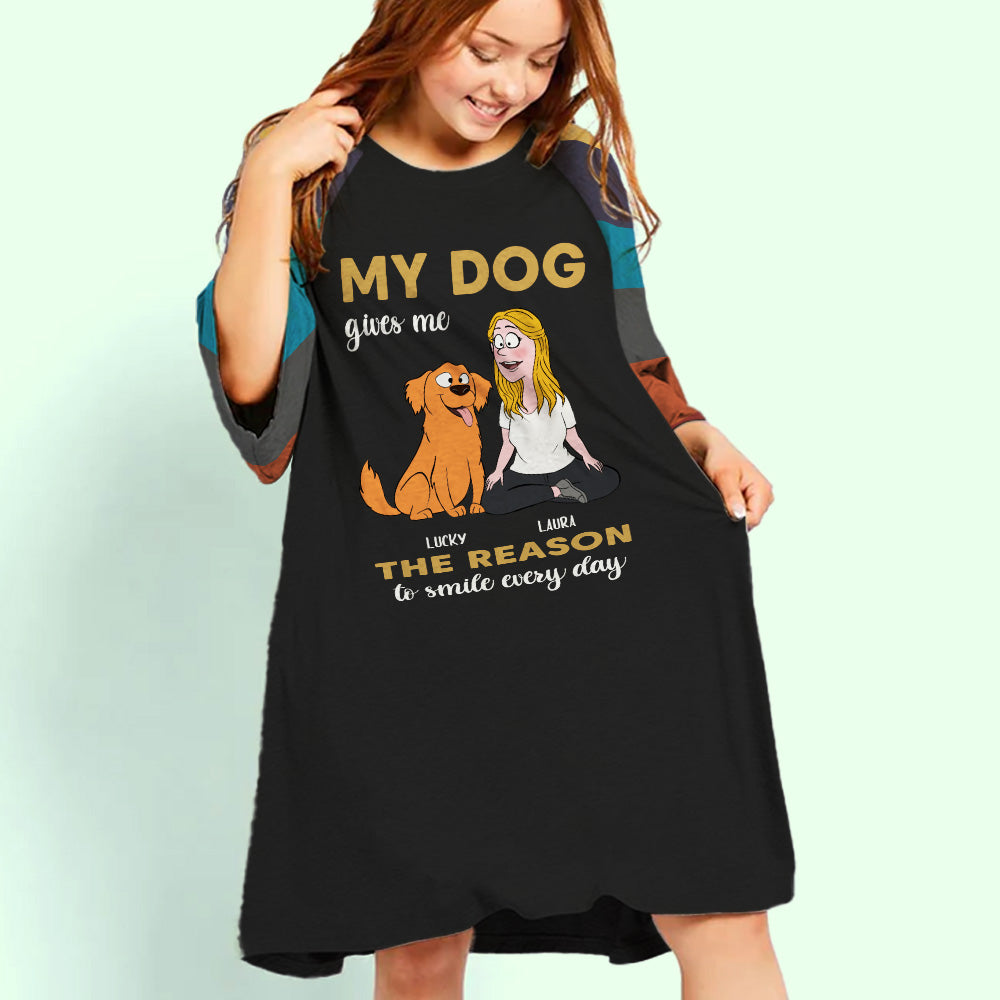Personalized 3/4 Sleeve Custom Dress - The Perfect Reason to Smile