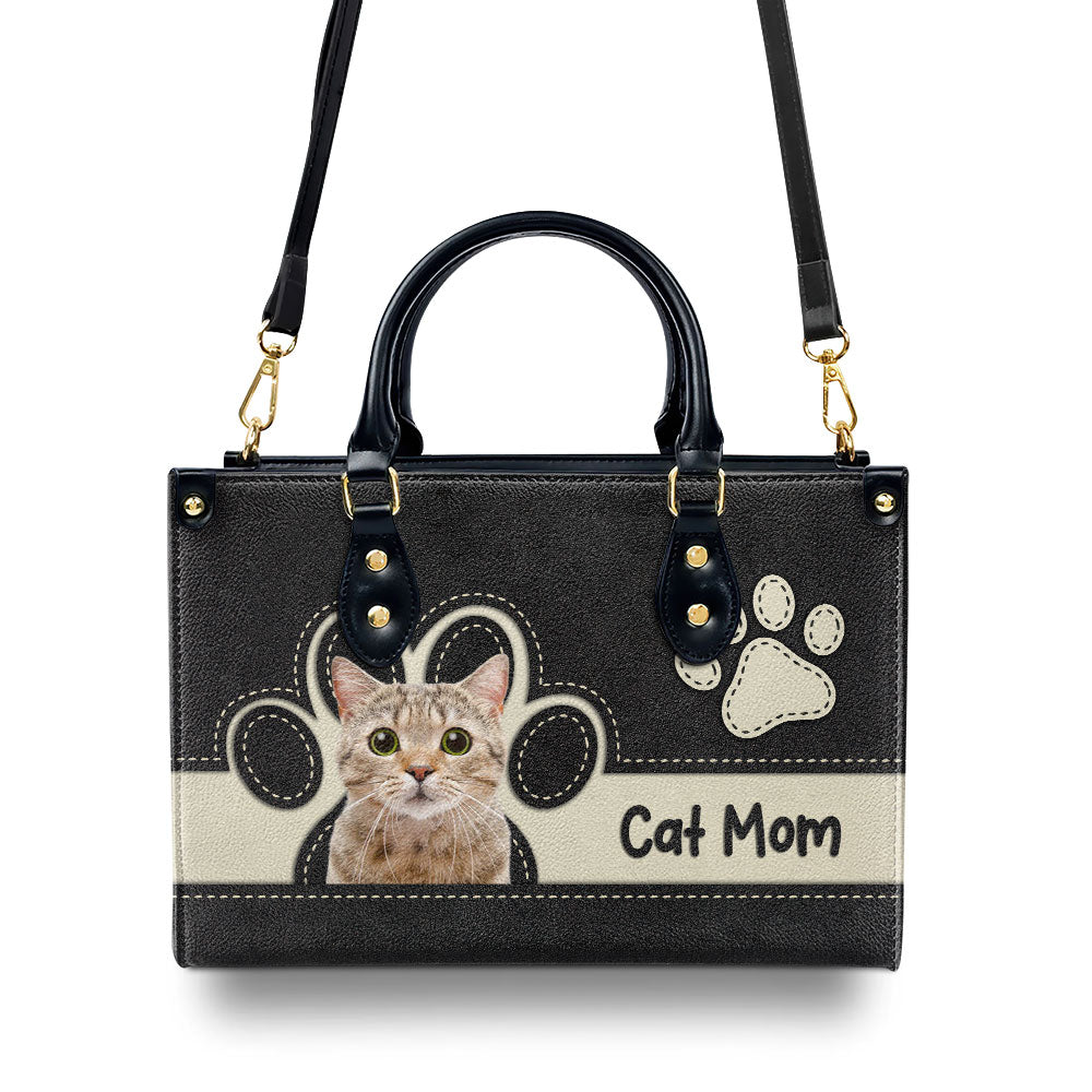 Fur Mom Elegant - Personalized Custom Leather Handbag for Pet Lovers