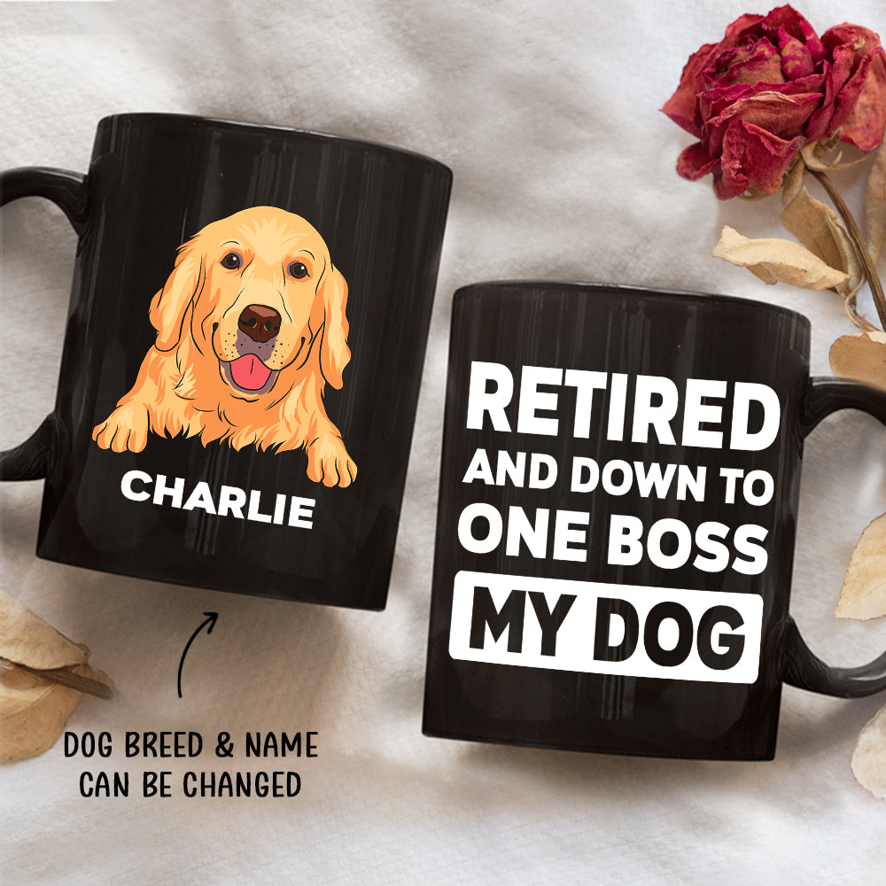 Retired Personalized Custom Black Coffee Mug - Ideal Gift for Pet Lovers