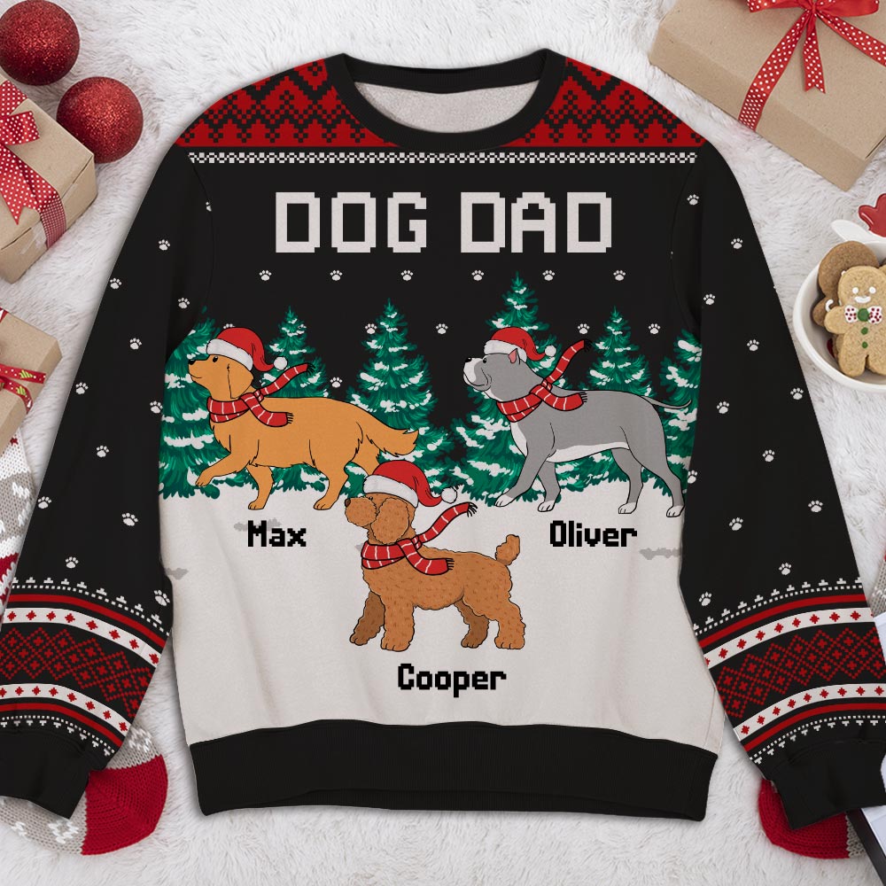 Personalized All-Over-Print 'Walking in Snow' Sweatshirt - Ideal Gift for Pet Lovers