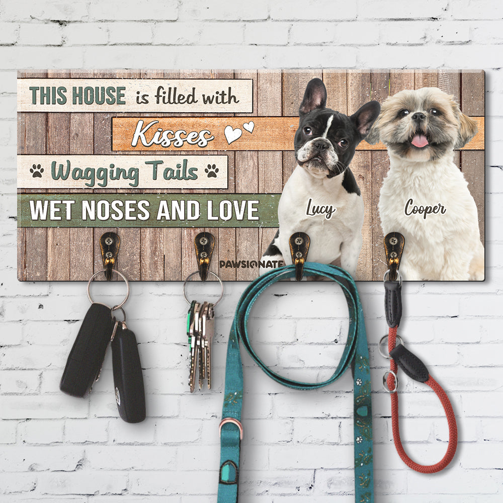 This House - Customizable Personalized Wooden Key Holder for Pet Lovers