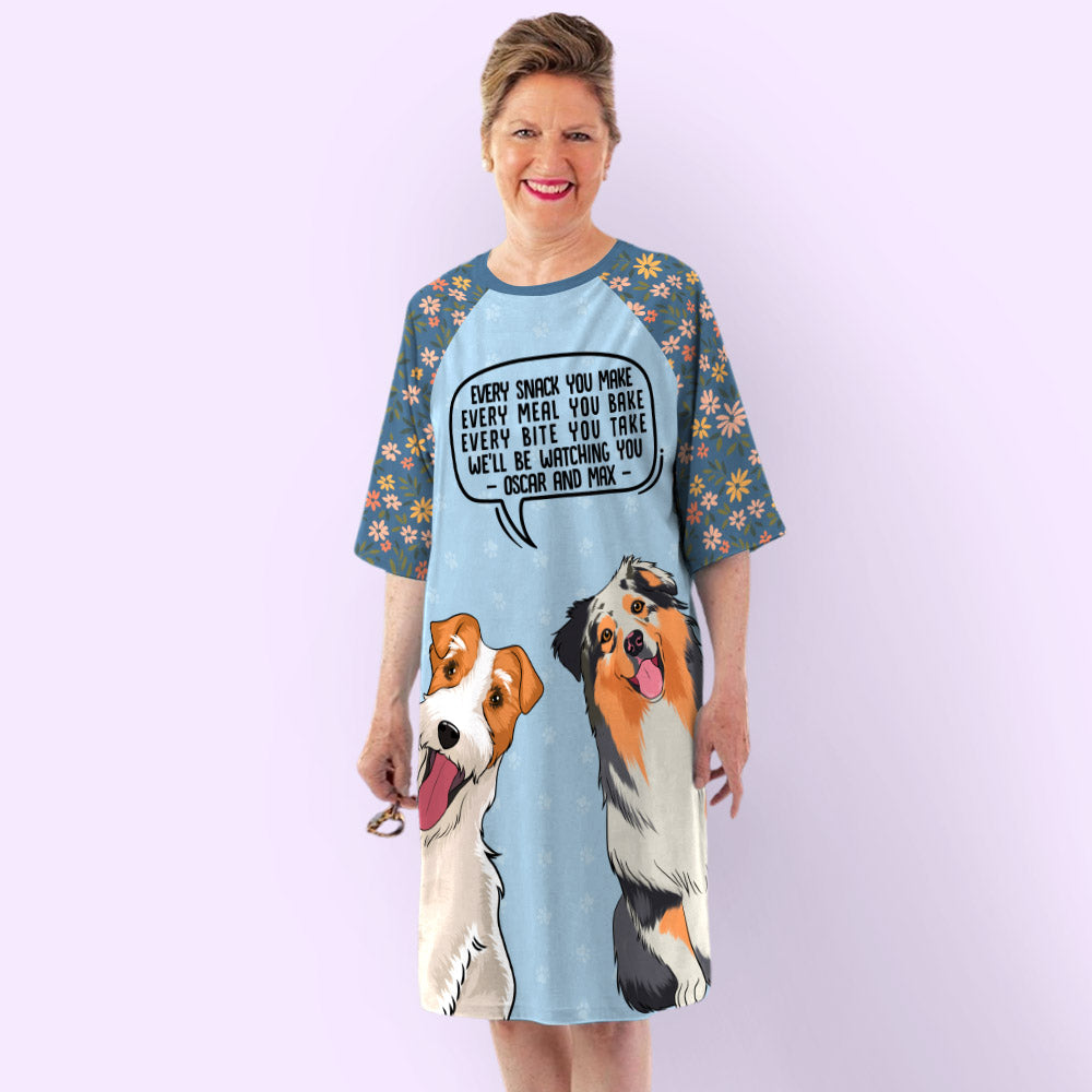Eye-Catching Personalized 3/4 Sleeve Dog Mom Dress