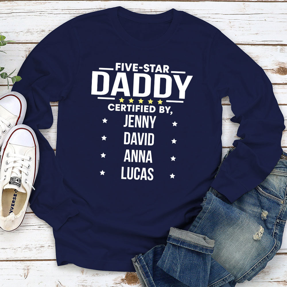 Five Star Grandpa - Customizable Personalized Long Sleeve T-shirt for Pet Lovers