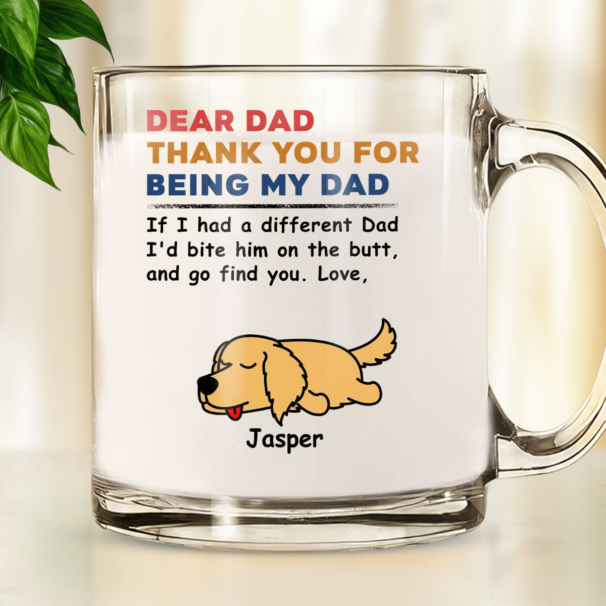 Customizable Personalized Glass Mug: Bite On The Butt Design