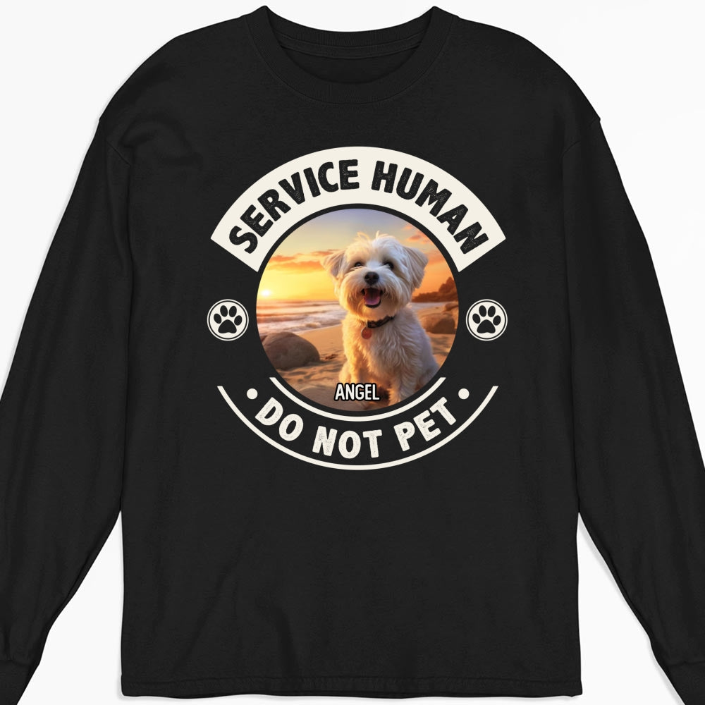 Personalized Custom Long Sleeve Human and Dog Photo T-Shirt - Ideal Gift for Pet Lovers