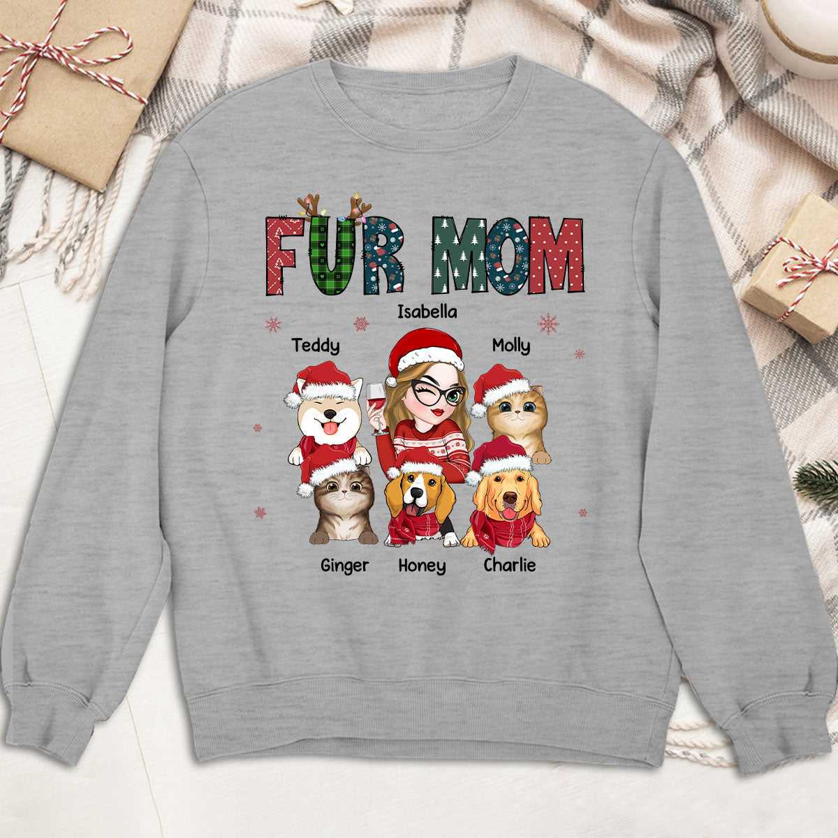 Personalized 'My Lovely Fur Mom' Custom Sweatshirt - Ideal Gift for Pet Lovers