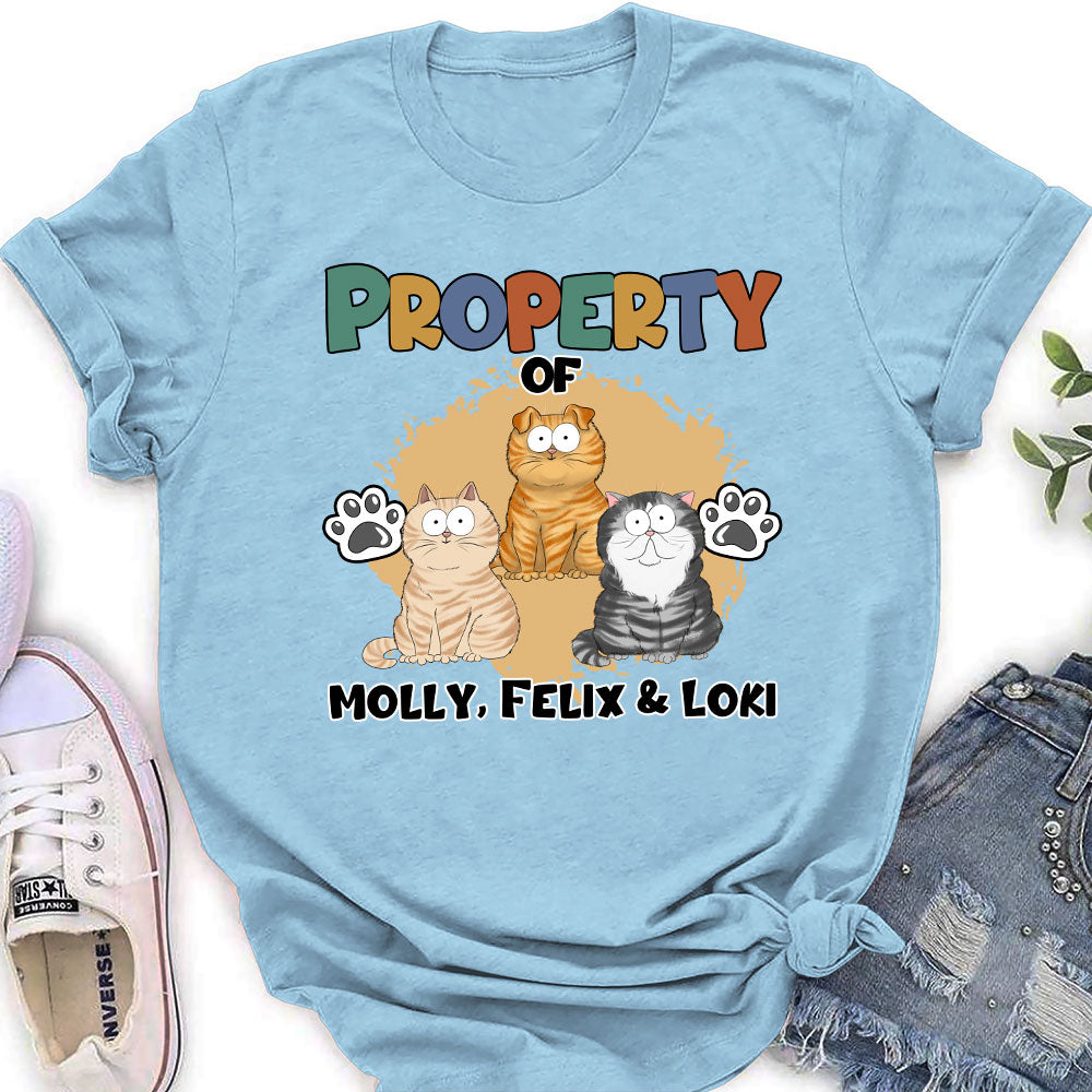 Personalized Custom Women's 'Property Of My Cat' T-shirt - Ideal Gift for Pet Lovers