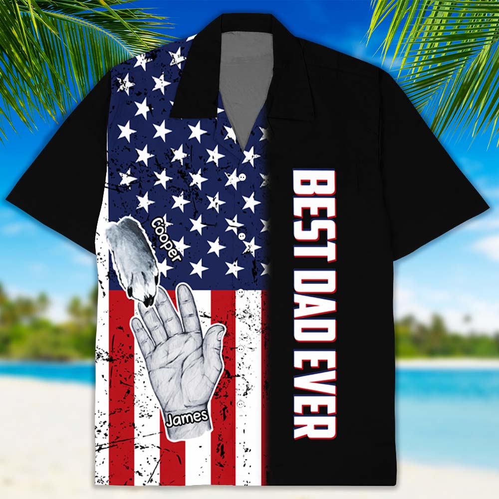 Dad's Personalized Custom Hawaiian Shirt with Pet Design