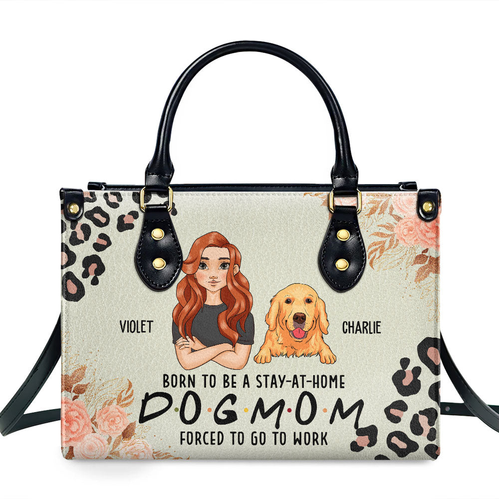 Stay At Home - Customizable Personalized Leather Handbag for Fur Baby Lovers