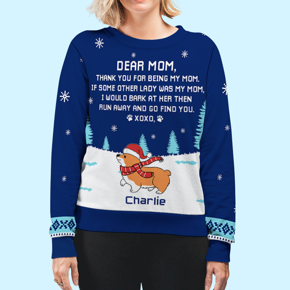 Dear Dad Mom Xoxo - Customizable All-Over Print Sweatshirt for Pet Lovers