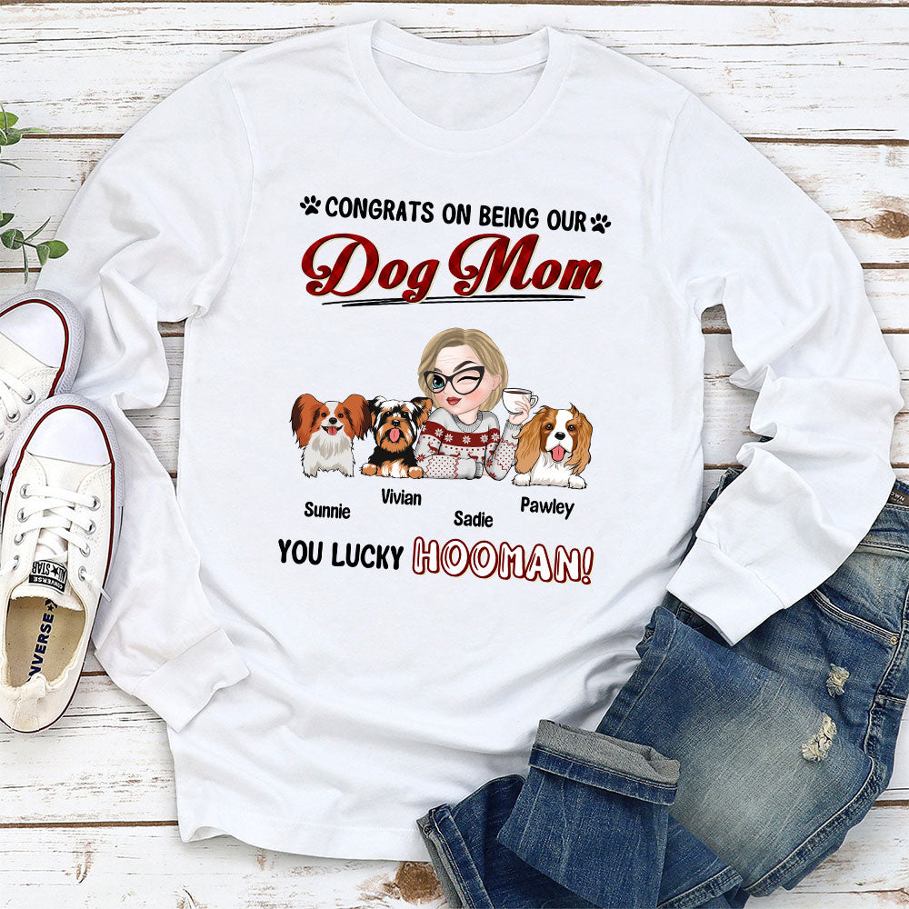 Lucky Dog Parents - Personalized Custom Long Sleeve T - Shirt