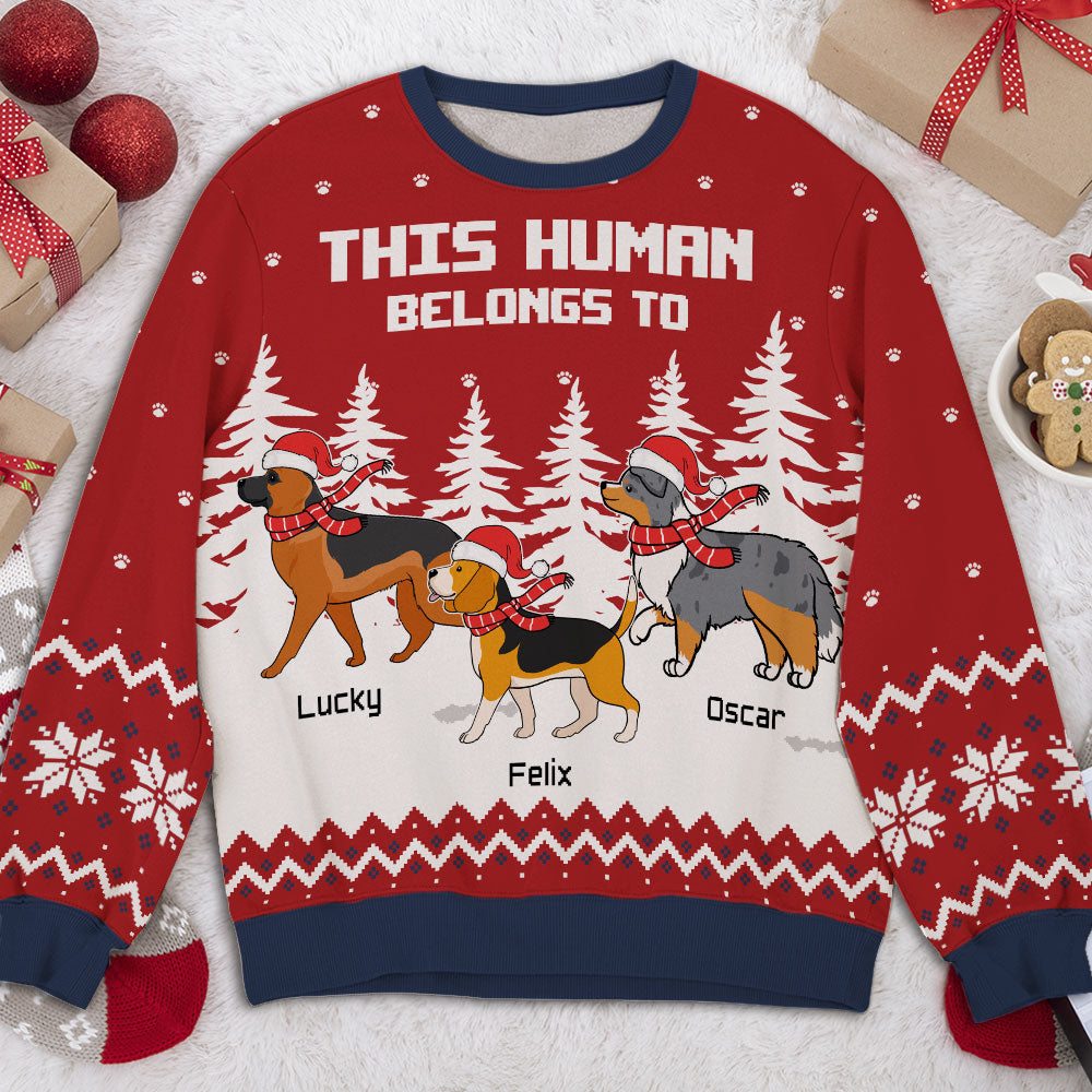 Personalized All-Over-Print Human Belongs Sweatshirt - Ideal Gift for Pet Lovers