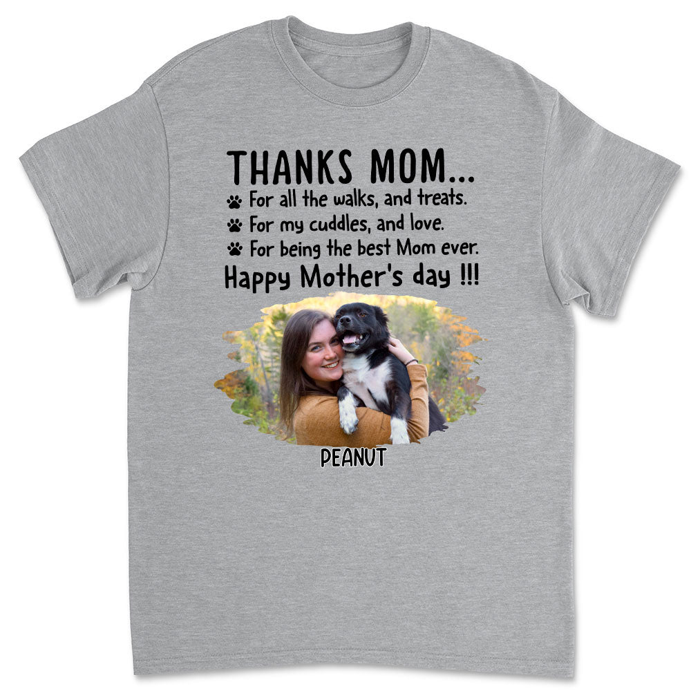 Thanks Mom Personalized Unisex Photo T-shirt - Ideal Gift for Pet Lovers