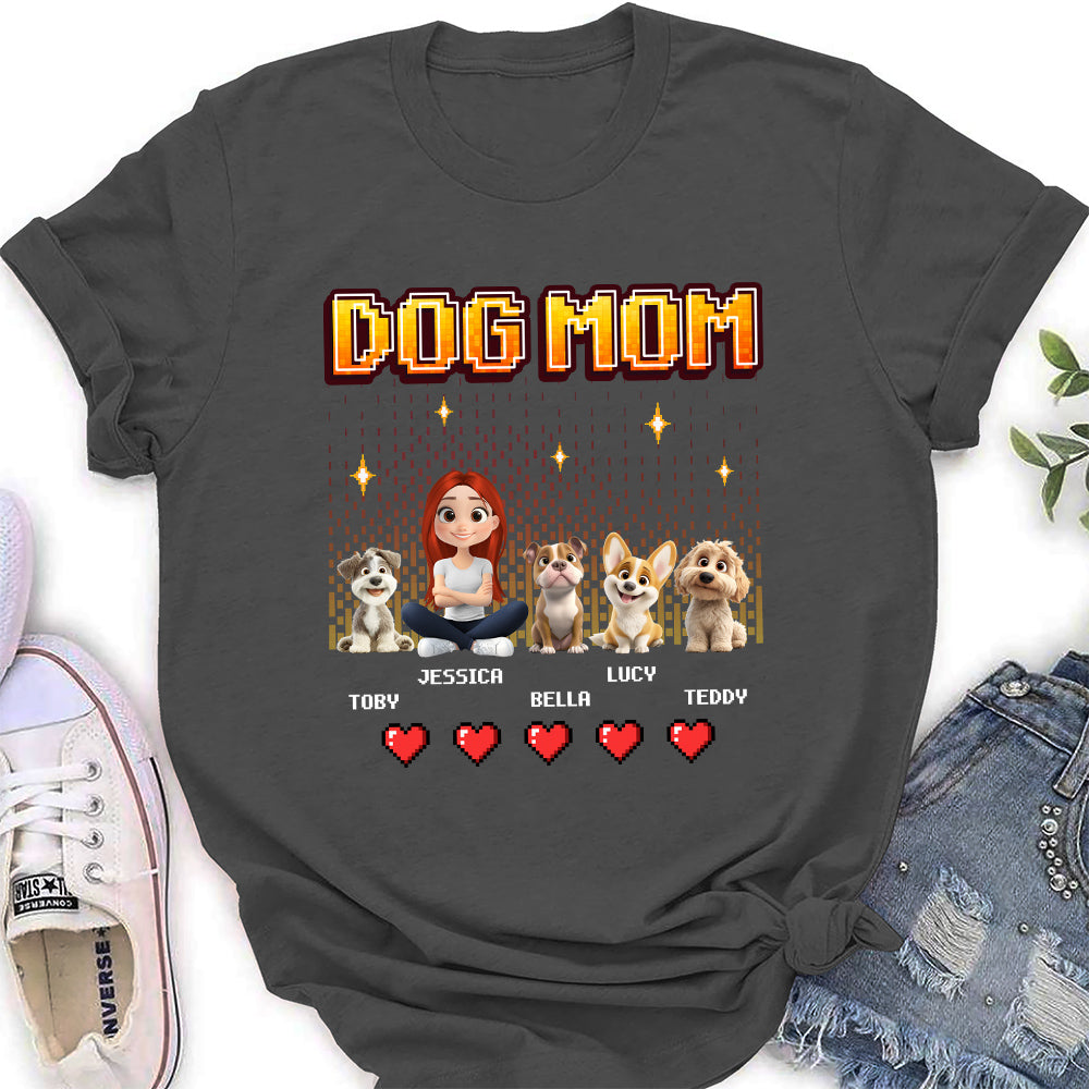 Customizable Dog Mom Pixel Women's T-Shirt - Ideal Gift for Pet Lovers