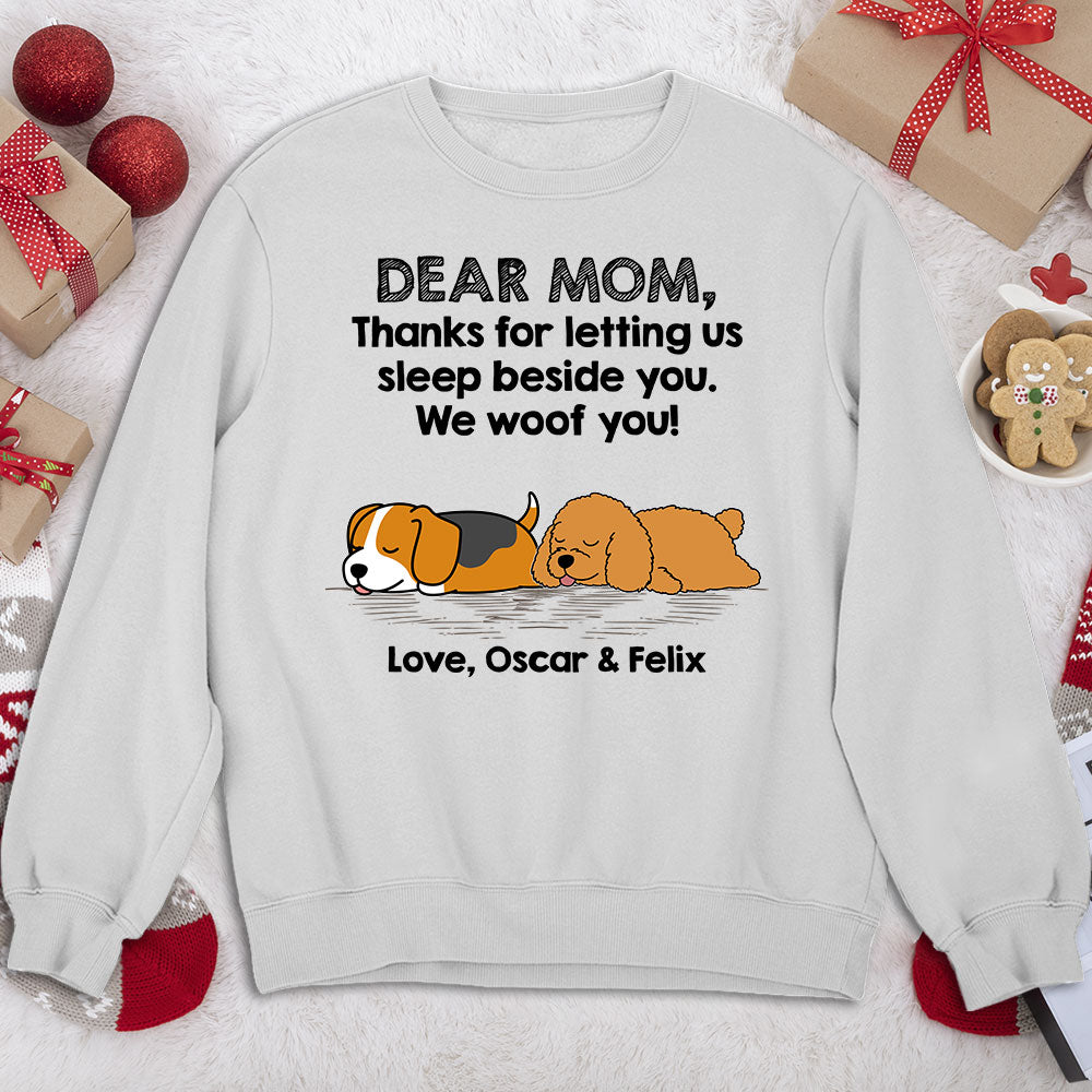 Personalized Sleep Beside Dog 2 Custom Sweatshirt - Ideal Gift for Pet Lovers