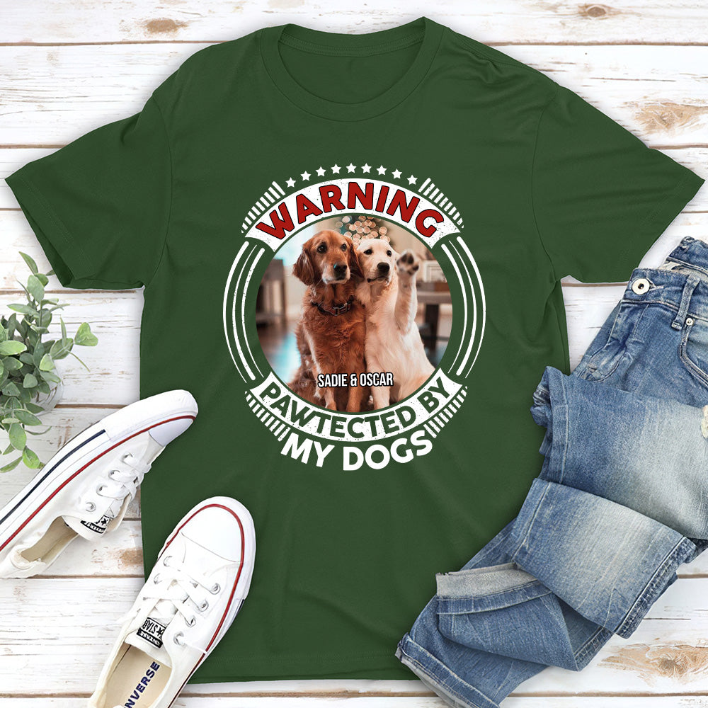 Custom Personalized 'Pawtected By My Dog' Unisex Photo T-shirt - Ideal for Pet Lovers