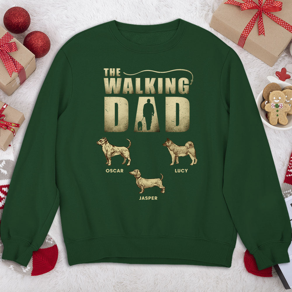 Vintage Walking Dad Personalized Custom Sweatshirt - Ideal Gift for Pet Lovers