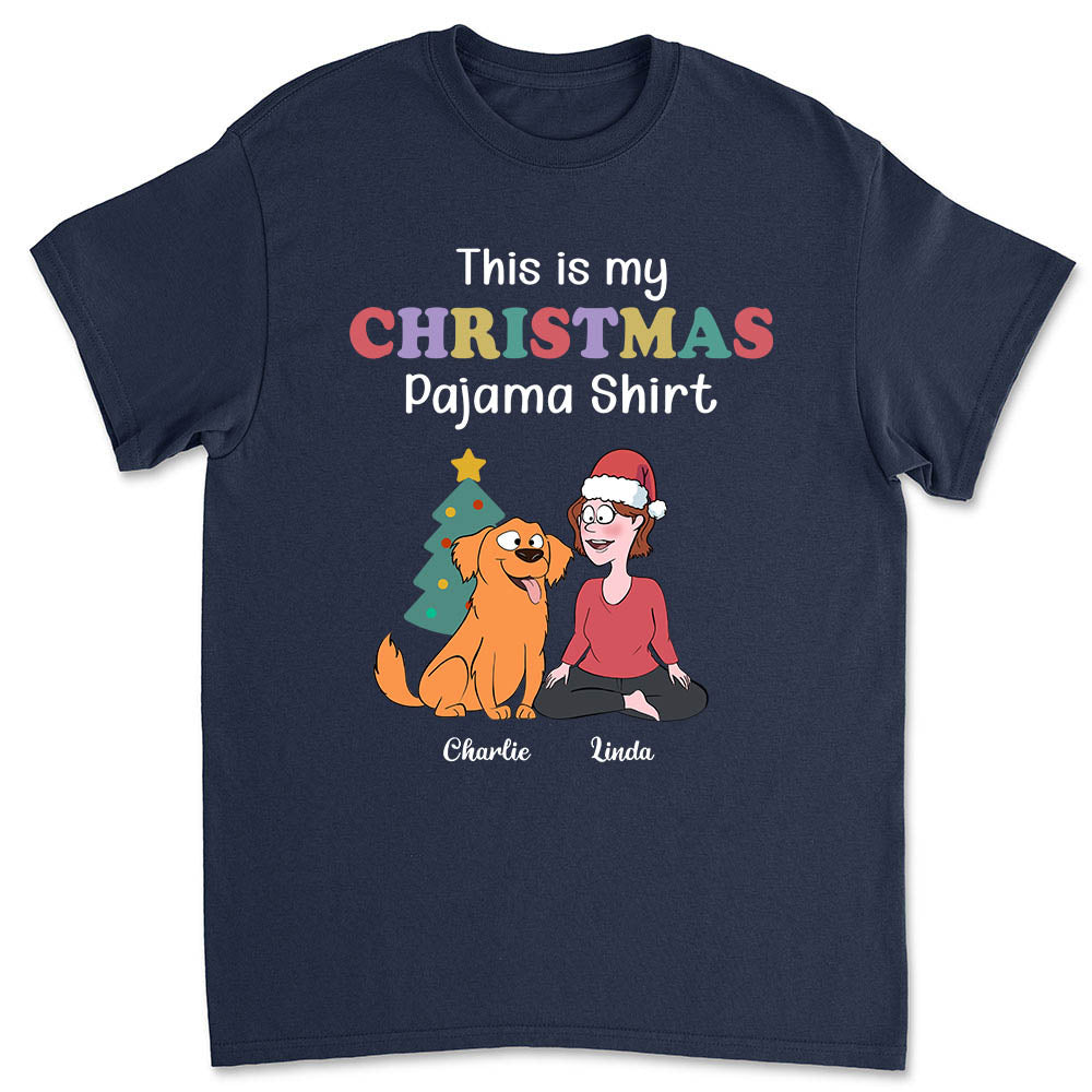Personalized Custom Unisex Christmas Pajama T-shirt - Ideal Gift for Pet Lovers