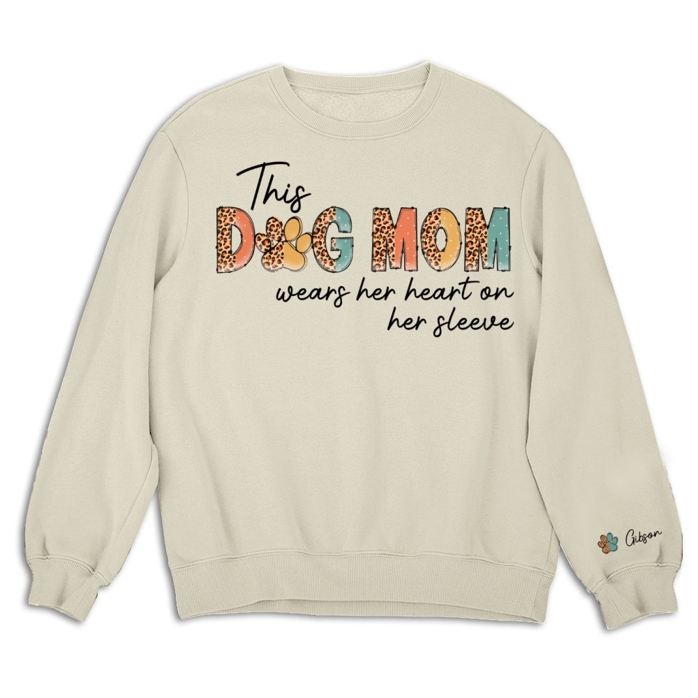Personalized Dog Mom Heart Custom Sweatshirt - Ideal Gift