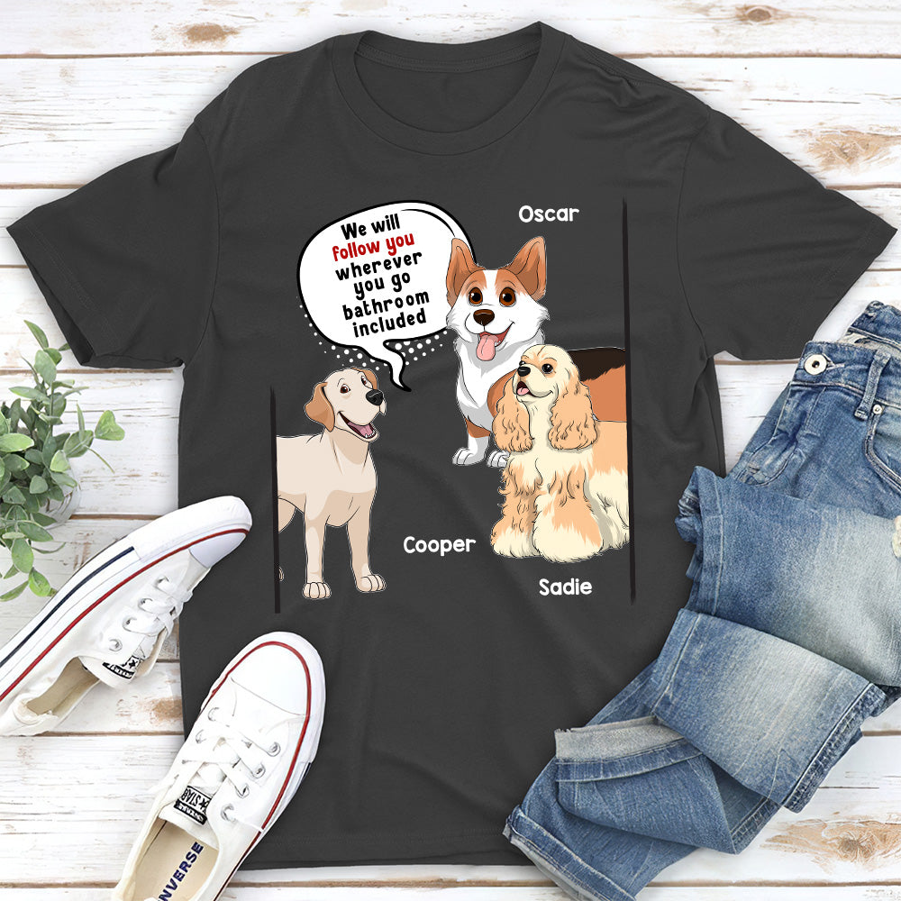 Personalized Custom Dog-Following Unisex T-shirt - Ideal Gift for Pet Lovers