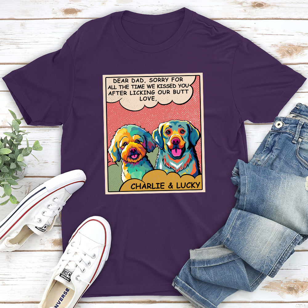 Personalized Dog Kissing Unisex T-shirt - Ideal Gift for Pet Lovers