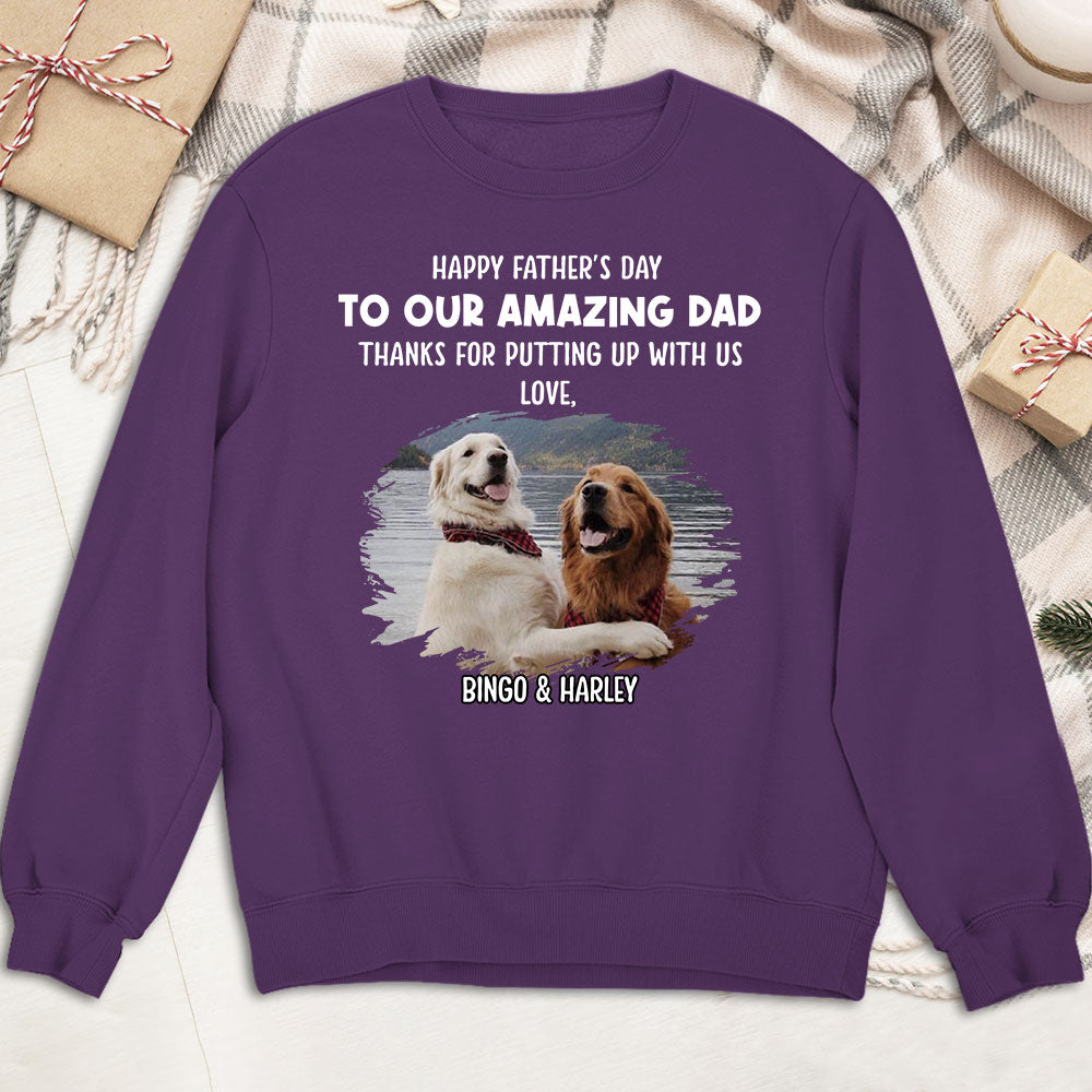 Personalized Custom Dog Tribute Sweatshirt for Dad - Ideal Gift for Pet Lovers