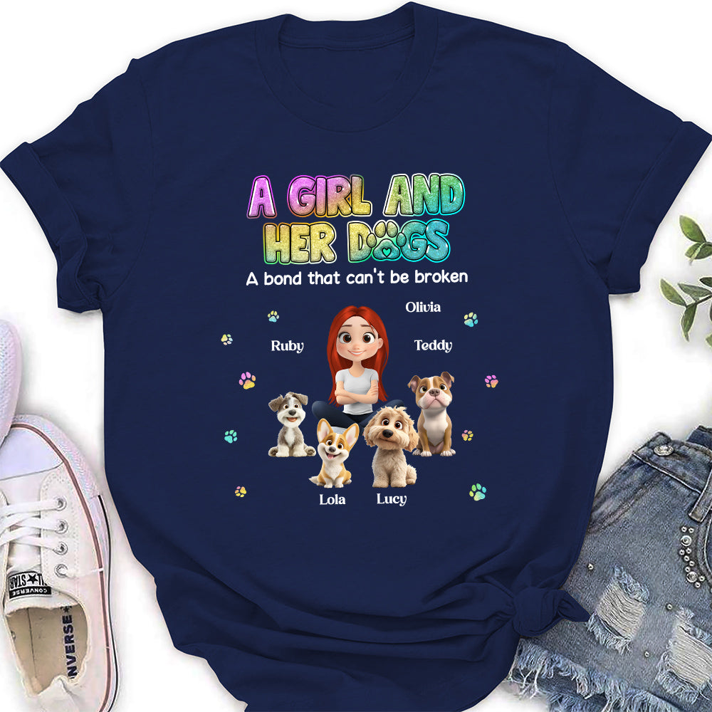 Personalized Custom Women's 'A Girl And Her Dog' T-shirt - Ideal Gift for Pet Lovers