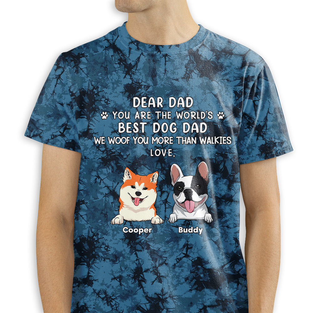 World's Finest Personalized All-over-print Dog Dad T-shirt