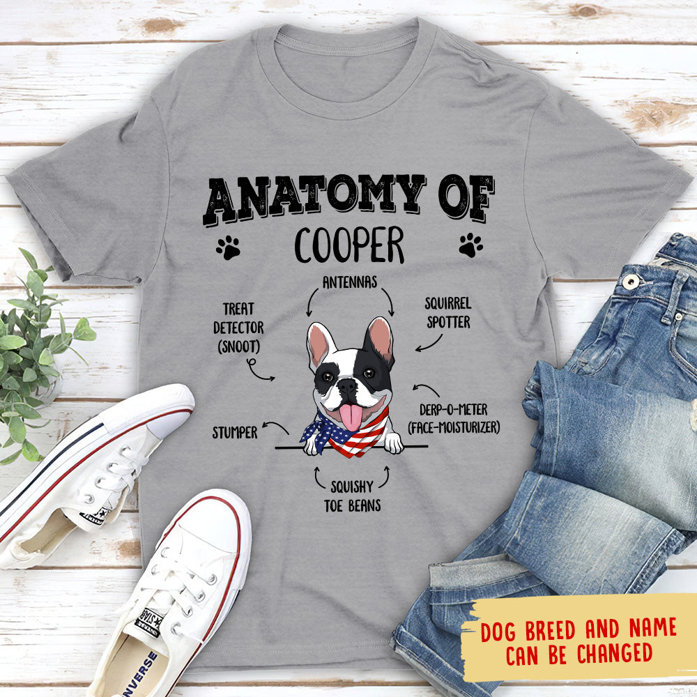 Personalized Custom Unisex Dog Anatomy T-shirt - Ideal Gift for Pet Lovers