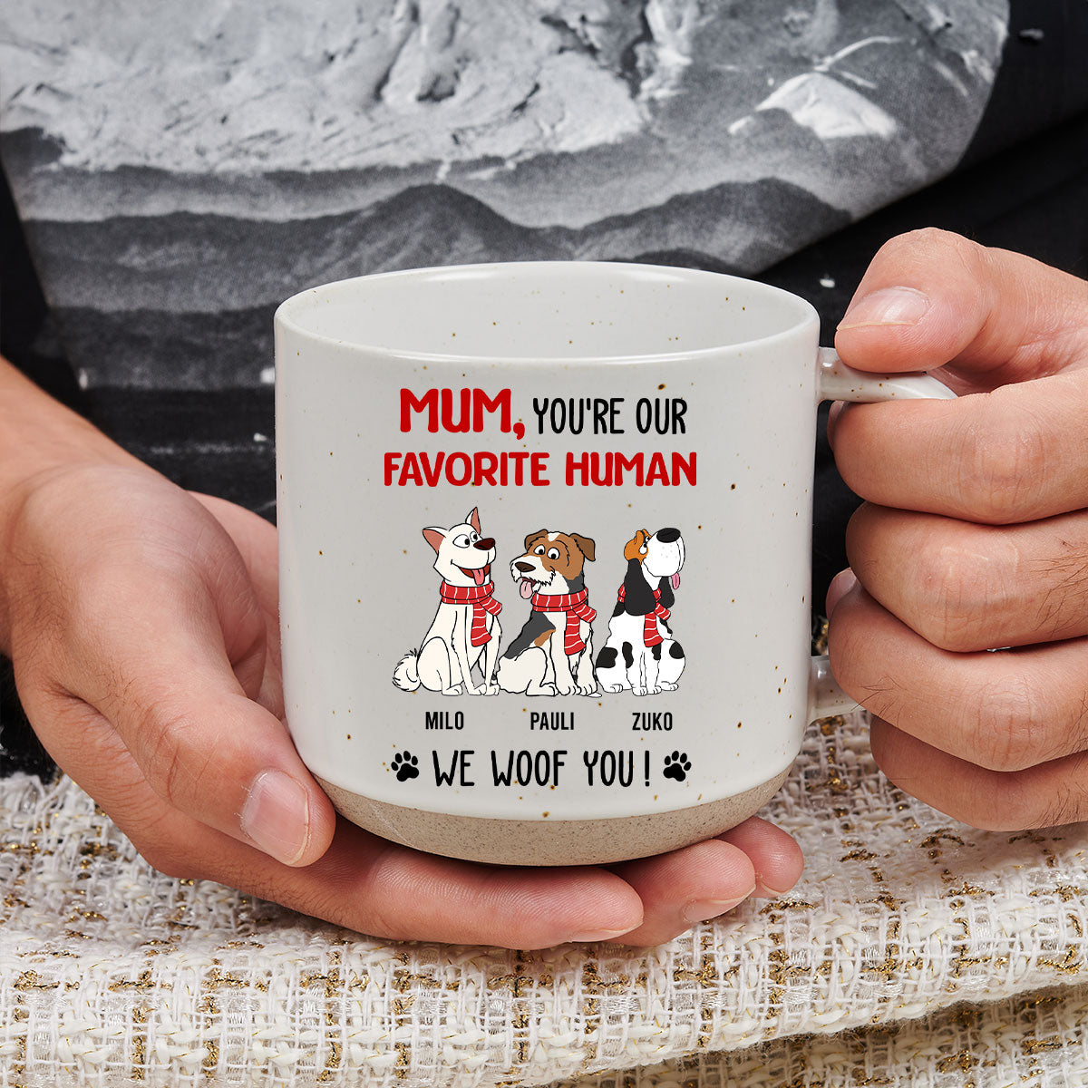 Personalized Custom 'You Are My Favorite Human' Pottery Mug - Ideal Gift for Loved Ones
