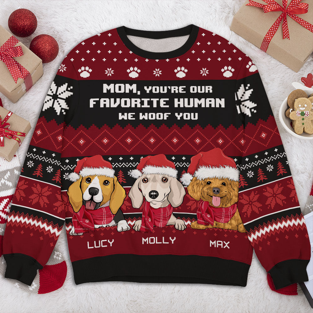 Personalized Custom All-Over-Print 'My Favorite Human' Sweatshirt - Ideal Gift for Pet Lovers