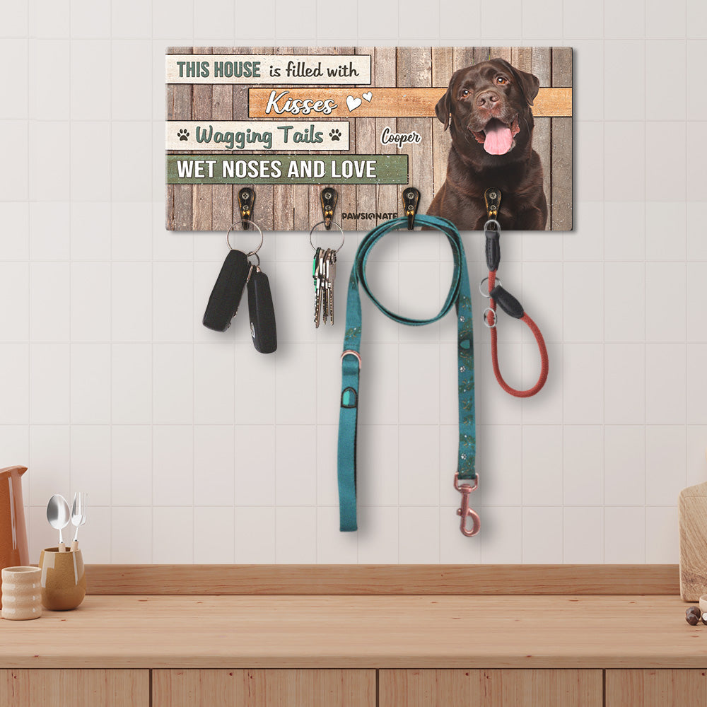 This House - Customizable Personalized Wooden Key Holder for Pet Lovers