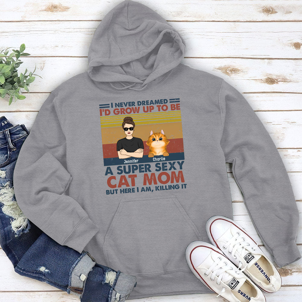 Customizable Sexy Cat Dad Mom Personalized Hoodie - Ideal Gift for Pet Lovers