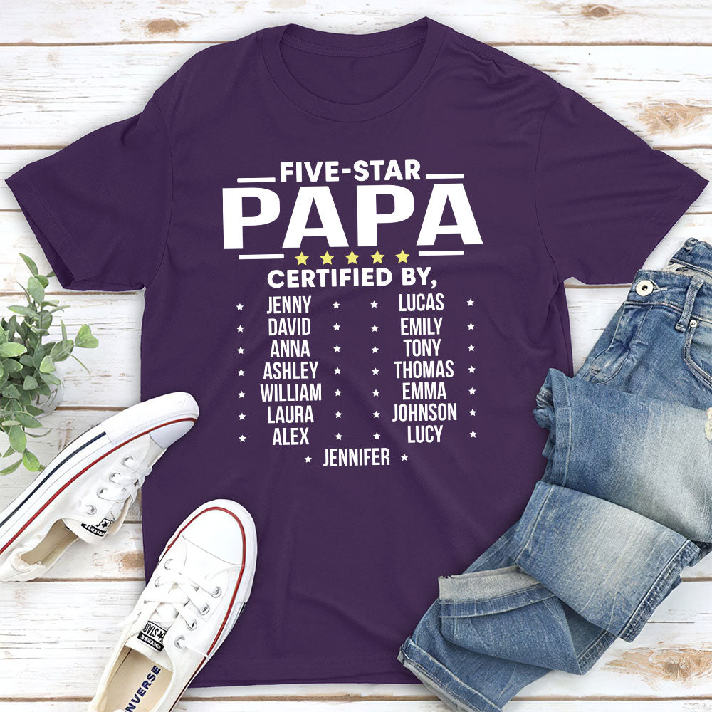 Five Star Grandpa - Customizable Unisex Personalized Pet Lover T-shirt