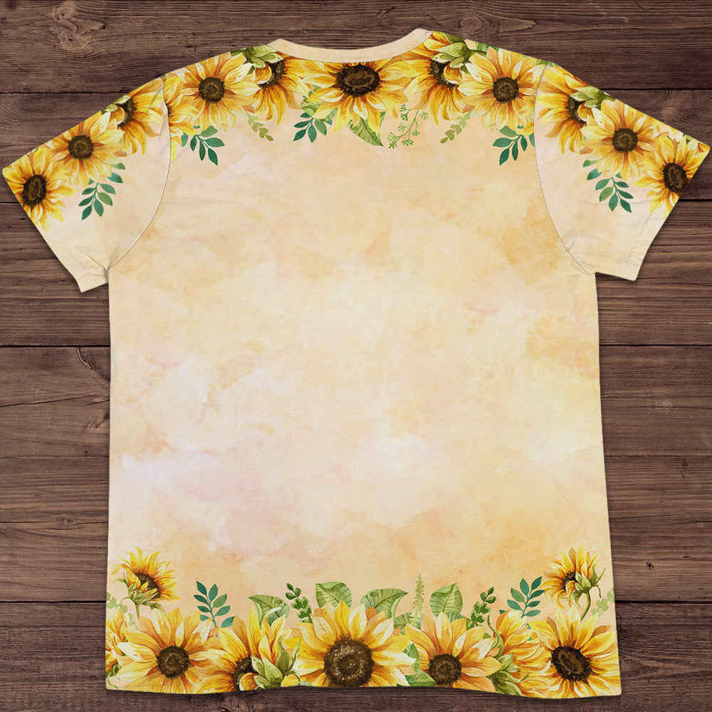 Personalized Dog Sunflower All-over-print Custom Photo T-shirt